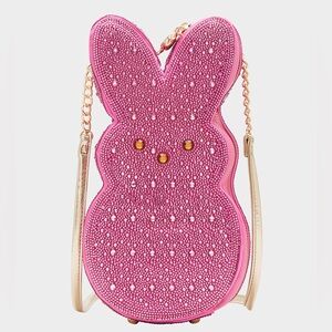PEEPS® RHINESTONE BUNNY CROSSBODY PINK